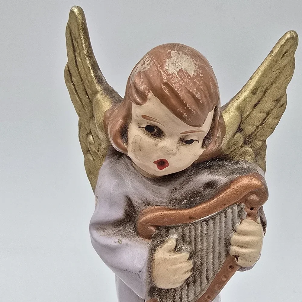 Vintage‎ Christmas Nativity Angel Figurine Germany Paper Mache Antique